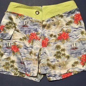 CHARLIE ROCKET Girls' Tropical Nylon Swim/Surf/Board/Sport Shorts ~ Sz 5